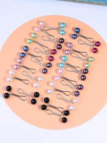 24个时尚珍珠发夹，女士围巾/披肩夹，围巾固定器，服装配饰 - 彩色 - 查看 8