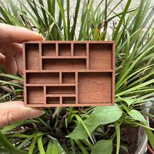 Estantería de madera en miniatura para baratijas, soporte de exhibición para especímenes minerales