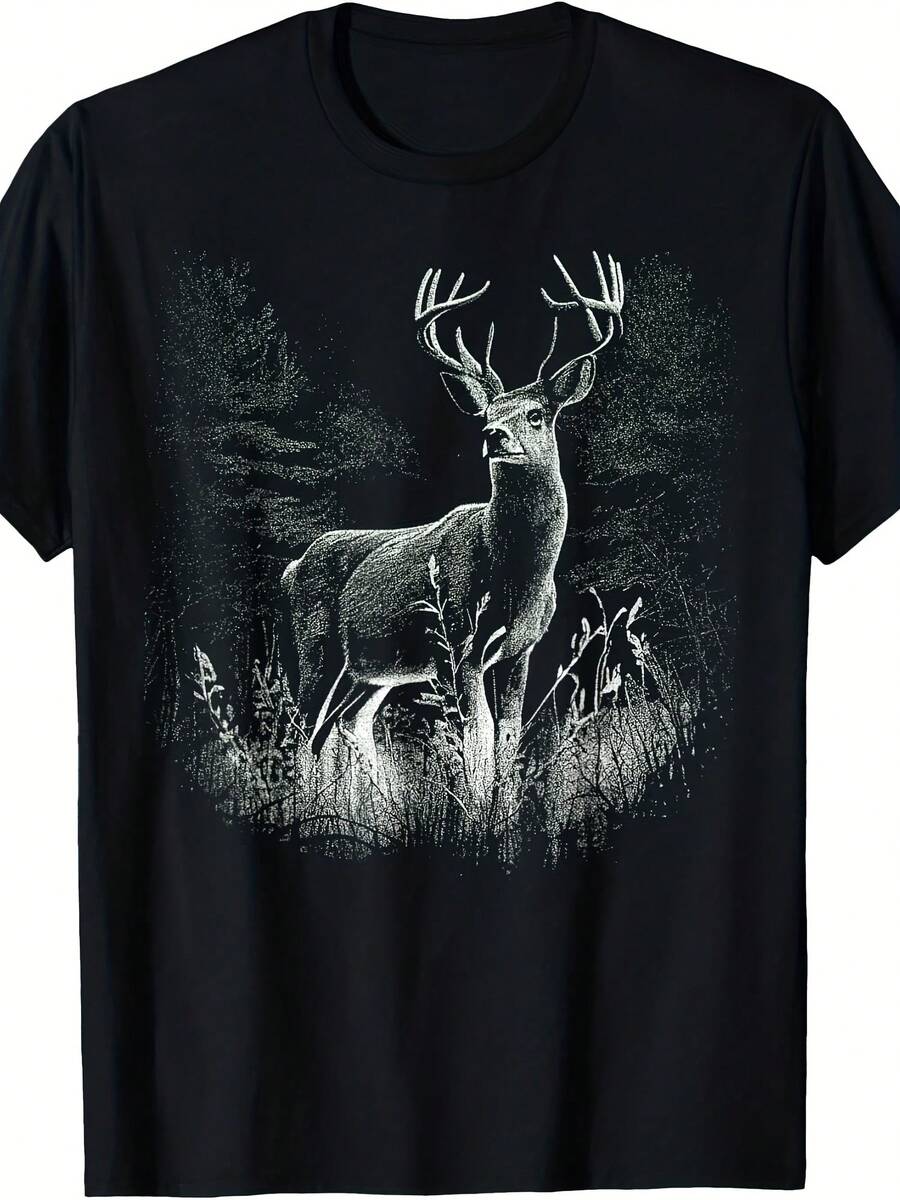 Deer Forest Nature Lover Stag Hunting Hunter T-Shirt - Style 11 - View 1