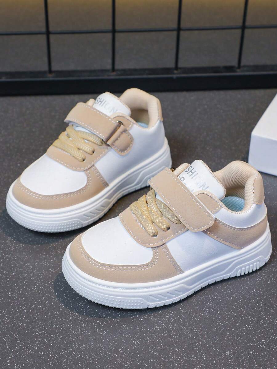 1 par de zapatillas deportivas casuales con cierre de gancho y bucle de bloques de color para bebé, transpirables para la escuela, uso diario, exterior, todas las estaciones