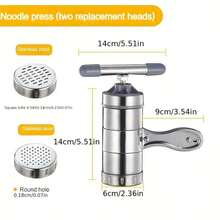 Stainless Steel Manual Pasta Machine Equipped With 5 Noodle Molds/6 Noodle Molds- Manual Crank Pasta Press, Suitable For Homemade Pasta, Pasta, And Lasagna, With Adjustable Thickness - 1 Pc - View 7