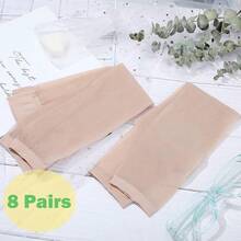 Bonuci 8 Pairs Toeless Knee High Open Toe Trouser Socks Long Socks Open Toe Feet Stockings For Women{"Color_name":"Skin"} - Da - Xem 7