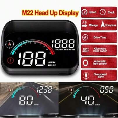 Head-Up Display Automotive Universal Dual-System HUD, Speedometer, Speed, Engine RPM, Overspeed Warning, Mileage Measurement, Suitable For All Vehicles