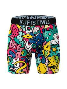 Multi-Pack Of 12/8/4 Men's Boxer Briefs With Stylish Prints And Graffiti Patterns, Comfortable And Snug, Breathable And Quick-Drying, Suitable For Sportswear. - Multicolor - View 9