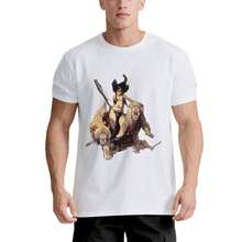 Camiseta Gráfica de Estilo Cazadora Fantástica - 220g Algodón, Transpirable y Cómoda, Color Negro y Blanco, Estampado Retro Fantástico, Uso Diario, Casual y Reuniones, Unisex para Hombres y Mujeres, Camiseta Unisex 220g, Camiseta Gráfica Casual - Blanco - Ver 1