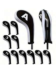 1pc Fashionable Numbered Print Golf Club Head Cover With Zipper, Golf Club Head Guard, Golf Accessories, Golf Club Cover, Head Guard - Multicolor - View 7