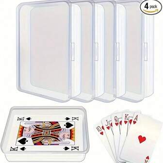 2/4pcs Transparent Rectangular Card Storage Box With Secure Buckle, Waterproof Multi-Purpose Storage Box For Playing Cards, Business Cards, Desk Organizer, Home Office Organization, Compact Storage Solution