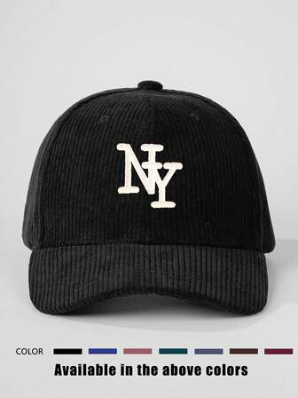 1 st. justerbar basebollkeps i broderad NY-manchester för utomhusbruk, solhatt för fritid, lämplig för vår, höst, resor, strand, unisex Y2K-stil