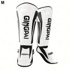 1 Pair Muay Thai Leg Guards, Thick Kickboxing Shin Instep Protector, MMA Fighting Shin Pads, Taekwondo Leg Guards
