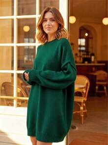 1件加大码宽松纯色罗纹针织套头毛衣，秋冬季休闲装，女款1件加大码绿色毛衣连衣裙，女款1件加大码宽松纯色罗纹针织开衫毛衣，秋冬季休闲装，女款1件加大码绿色毛衣，女款