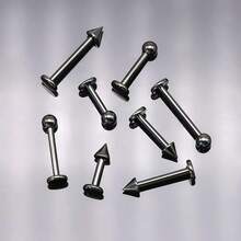 BLISI G23 Solid Titanium Eyebrow Piercing Jewelry, Gokd Black Rose Gold Silver Pink Rainbow Eyebrow Rings 16G Curved Barbell,Tiny Vertical Labret Lip Jewelry Rook Piercing Jewelry For Women And Men{Inchcolor_nameinch:Inch8pcsLipPiercing-Blackinch} - 8件唇環-黑色 - 查看 5