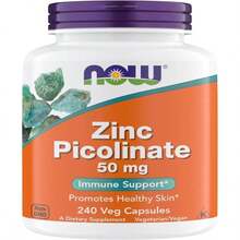 Now Supplements, Zinc Picolinate 50 Mg, Supports Enzyme Functions, Immune Support, Non-GMO, Kosher, Suitable For Vegans - 240 Vegetarian Capsules (Pack Of 1) - Flavor NameA - 查看 1