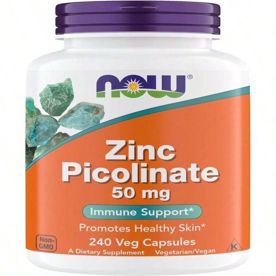 Now Supplements, Zinc Picolinate 50 Mg, Supports Enzyme Functions, Immune Support, Non-GMO, Kosher, Suitable For Vegans - 240 Vegetarian Capsules (Pack Of 1) - Flavor NameA - 查看 1