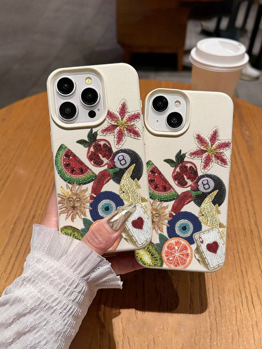 1pc TPU Soft Case With Watermelon, Fish, Sun Graphic Design, Suitable For IPhone 17/17 Pro Max/Air/17 Pro/16e/16 Pro Max/16/15/12 Pro Max/13/13 Pro Max/14/15/17/16 Pro/11 Pro Max/12, Personalized Fashionable Protective Cover, Unisex Design Also Fits S24/A54/S23 - Multicolor - View 1