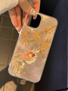 1 Ốp lưng điện thoại thiết kế hình cá vàng hoa mộc sang trọng, tương thích với iPhone 17/16 Pro Max, 15, 13 Pro, 14, 12, 11, Ốp cứng chống rơi dành cho các cặp đôi, Phong cách cao cấp - Màu vàng - Xem 4