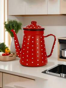 1pc 复古搪瓷咖啡壶 手冲壶 细口壶 家用茶壶 冷水壶 油壶 煮茶壶 奶茶壶 家用手冲咖啡壶 搪瓷水壶 耐热茶搪瓷茶壶 搪瓷咖啡壶 厚搪瓷油壶 怀旧餐厅茶水壶 奶茶水壶 回到学校 - 芳香咖啡壺 - 查看 4