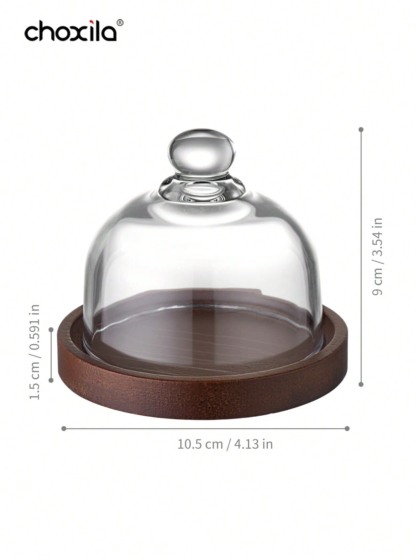 choxila 1 صينية حلوى خشبية مع غطاء زجاجي. يمكن است...