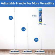 Large Lint Rollers Carpet, Sticky Rollers Floor 9.45 In With 3 Extendable Handle, Long Handle Sticky Mop Cleaning Carpets, Clothing, And Pet Hair