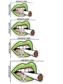 1 pièce Tapis de salon asymétrique avec motif bouche et cigarette, décoration de chambre, tapis décontracté pour la maison, tapis décoratif, tapis de chambre, petit tapis, tapis, décoration de maison, tapis de salon, petit tapis de salon, tapis de chambre, décoration de maison de salon, tapis d'extérieur, tapis en polaire, tapis moelleux, tapis d'automne/hiver, épais/moelleux, tapis lavable