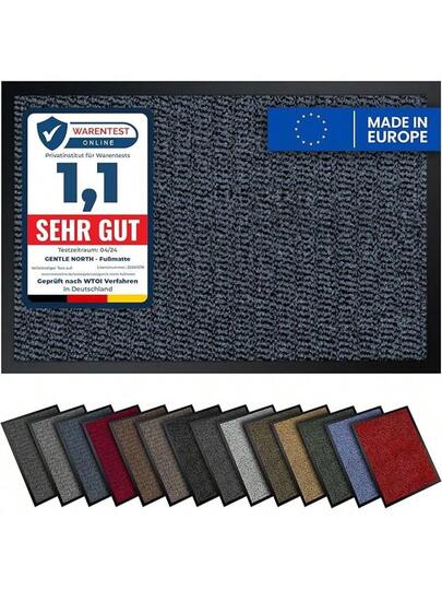 Gentle North High Quality Doormat, Grijs Black, 90x150 Cm, Indoor Outdoor Dirt Trapper Mat, Non Slip, Washable Weatherproof, Entrance Area Runner, Hallway, Thin