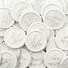50 Pcs Rosemary Pattern Self-Adhesive Wax Seal Stickers For Gifts Wedding Invitation Envelope Sealing