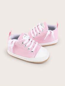 Tênis esportivos infantis com solado macio, antiderrapantes e respiráveis para crianças de 0 a 1 ano, primavera/outono, tênis casuais de lona para bebês de 0 a 6 a 12 meses, para meninos e meninas - Rosa - Ver 7