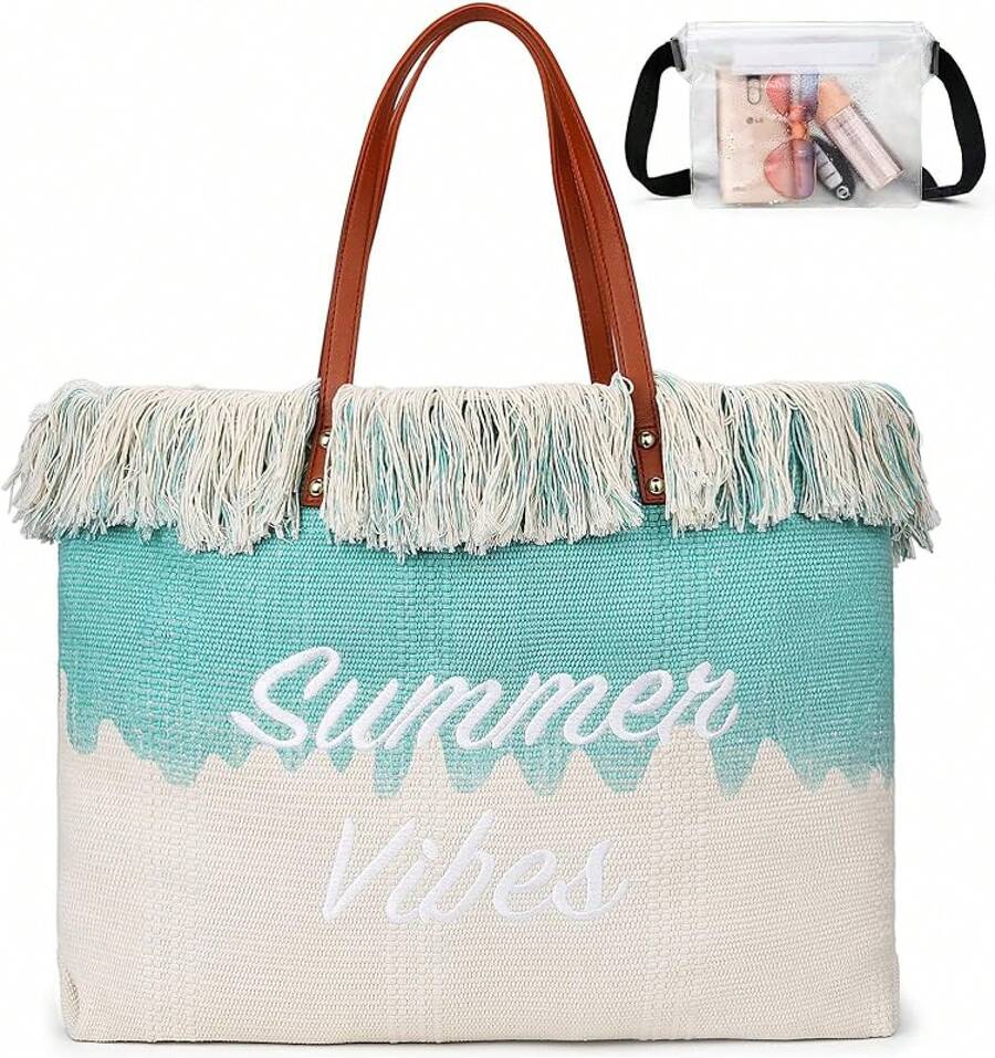 Large Multipurpose Neoprene Beach Tote Bag With Inner Pocket Women/Pool - D5-綠色 - 查看 1