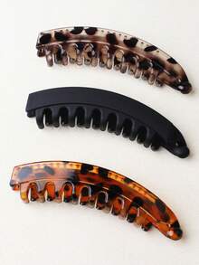 2 pezzi Fermagli per capelli casual con stampa leopardata, eleganti fermagli a banana, accessori per capelli vintage, fermagli a pinza per coda di cavallo, fermagli per capelli