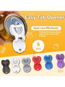 6/12-Pack Manual Can Opener, Easy To Grip, Suitable For Beer, Soda Can Manual Can Opener, Dustproof, Prevent Honey, Insects From Entering, Indoor And Outdoor Parties, Beach Camping, Barbecue Essential Can Opener Gadgets, Perfect Halloween Christmas Gifts - Multicolor - View 3