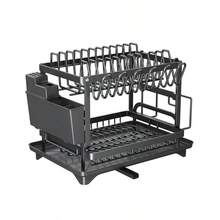 2-Tier Dish Drying Rack, Kitchen Dish Organizer With Chopstick And Cutting Board Holder - Multicolor - View 4