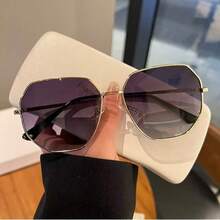 1pc European And American Style Sunglasses, High-End Sun Protection Sunglasses For Women, Summer Polygonal UV-Blocking Shades, New Fashion Design