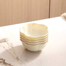 5/10 件套不易碎的花卉蘸酱碗、酱油盘、蘸酱杯、蘸酱小碗、果酱碟、调味盘、家庭套装水果果酱碗、甜点碗、酱料调味盘、厨房和餐厅甜点小碗，适合家庭聚会和派对 - 奶油色 - 查看 12