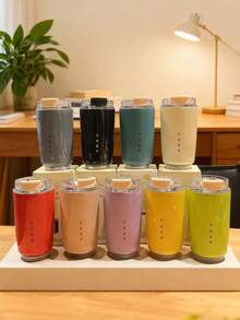 1 pieza Botella de agua de acero inoxidable de 320ml, diseño minimalista, opciones de multicolor, taza de café con aislamiento al vacío con textura suave perfecta, Body de acero inoxidable, a prueba de fugas, aislamiento térmico duradero, taza portátil para café con leche, taza de viaje, taza para té helado, taza de fondo plano con aislamiento al vacío, adecuada para el hogar, la oficina, los viajes por carretera, el camping, el senderismo, los deportes, los picnics, excelente para regalos de negocios y regalos para el hogar