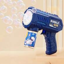 LED Bubble Gun - Perfect For Outdoor Parties, Weddings, Beach And Pool Fun - Ideal Halloween, Christmas, Birthday Gift - Liquid And Batteries Not Included - 深藍色 - 查看 10