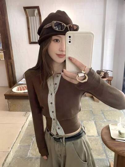 Stylish French Chic 2 In 1 Top, Women's New Autumn Undershirt Design, Niche