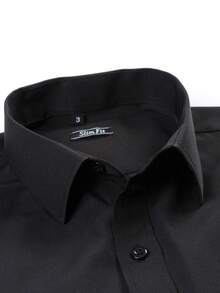 Rand paul Microelastic Men's Dress Shirt For Work And Everyday Life - màu đen - Xem 3