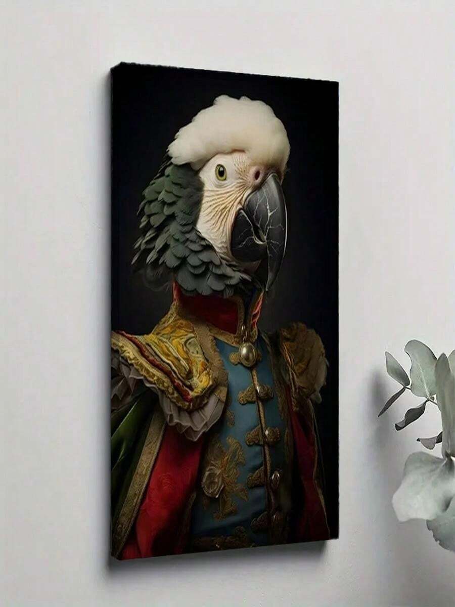 1PC Framed 30*40cm(12*16inch)Or40*60cm(16*24inch) Vintage Aristocrat Animal Portraits Canvas Wall Art Prints Posters For Living Room Decor Elegant Home Decor (25)