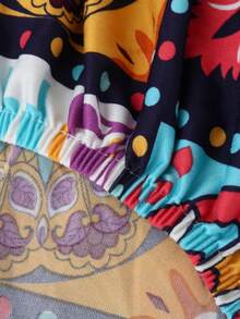 1pc Geometric Pattern Printed Elastic Sofa Cover For All Seasons, Suitable For Living Room Sofa Protection, Home Decoration