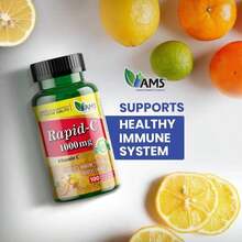 America Medic &Amp; Science Rapid-C 1000mg Vitamin C Supplement (1 Pack Of 100 Tablets) Energy Booster, Daily Immune System Support, Antioxidant | Vegan, Non-GMO Coated Ascorbic Acid For Adult Men &Amp; Women - Flavor NameC - 查看 3