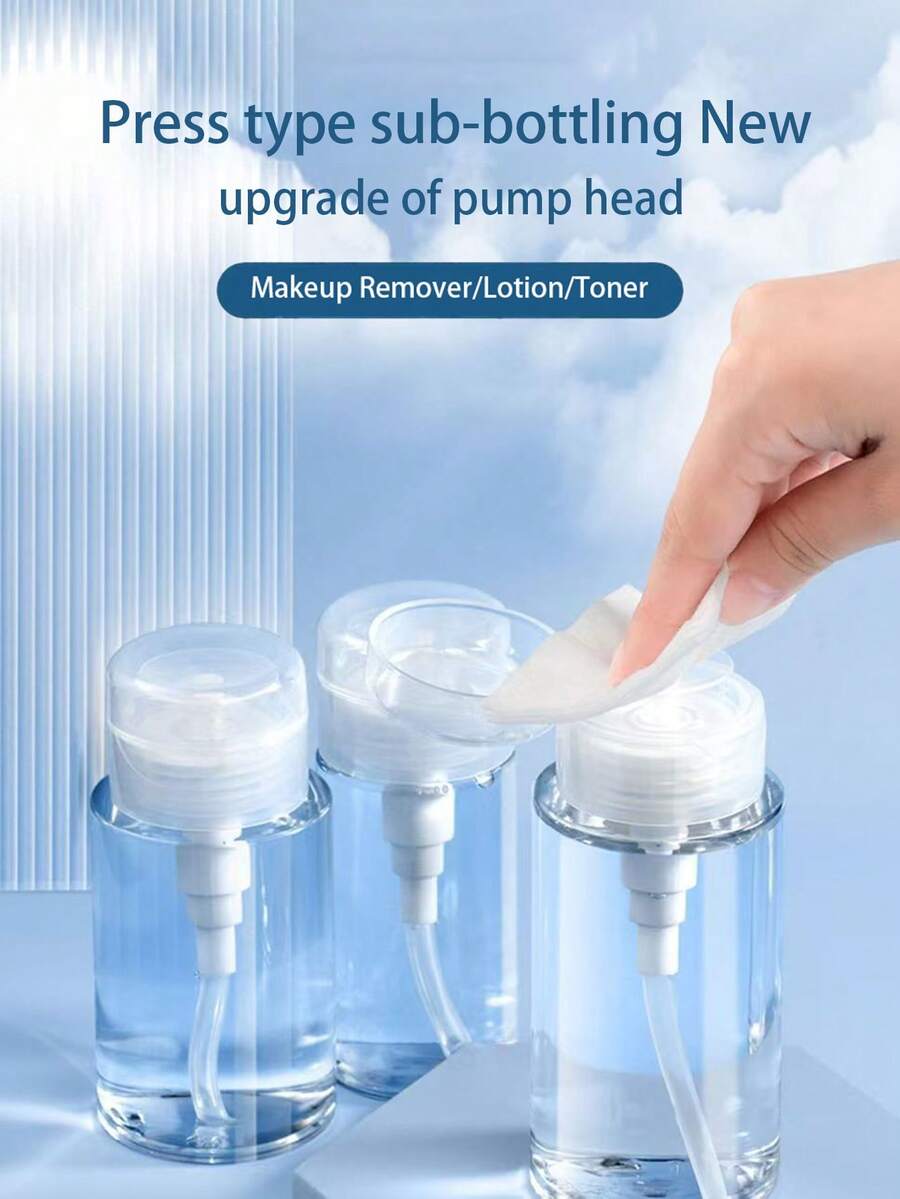 4oz/5oz/6.76oz Empty Squeeze Bottles With Pump, Leak Proof Refillable Travel Bottles For Nail Polish Remover, Makeup Remover, Toner, Lotion, Toiletries, DIY Liquid Storage, Portable Travel Accessories Kitchen Items Kitchen Accessories Kitchen Kitchen Tools