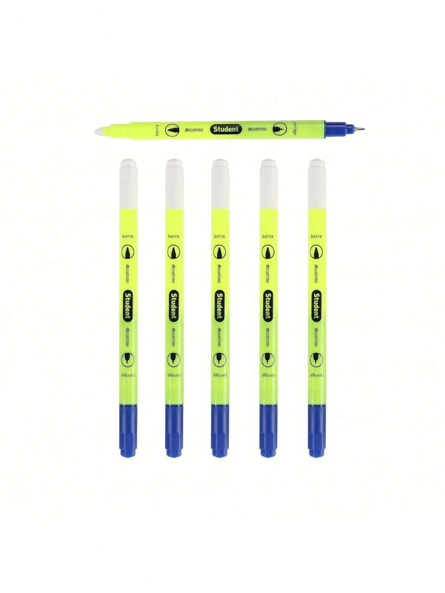 1 pieza/2 piezas/4 piezas Bolígrafo con un extremo de pluma y un extremo de borrador, adecuado para que los estudiantes lo usen con pluma fuente