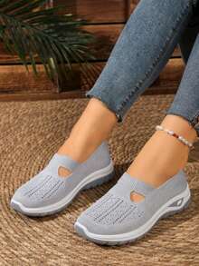 Ladies' Breathable Mesh Casual Sports Shoes - Lightweight And Comfortable Walking Shoes With PVC Soles And Cloth Insoles - Multicolor Shoes Suitable For All Seasonst Doesn't Picky About Foot Shapes And Won't Rub Even After Long - Term Wearing. - 灰色 - 查看 3