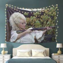 Dolly Parton Tapestry Wall Hanging - Soft Suede Fabric  Horizontal Design With 3 Metal Hangers & Nails Included  Perfect  For Bedroom Or Living Room Decor  Ideal Birthday Gift - Nhiều màu - Xem 5