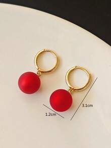 1 pereche cercei rotunzi eleganți minimalisti cu perle artificiale pentru femei, design ușor de lux, cercei versatili, potriviți pentru purtare zilnică și festivaluri