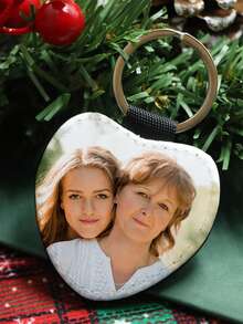 1个定制照片钥匙扣，个性化皮革照片钥匙扣，定制图片钥匙扣，生日礼物，周年纪念礼物，情人节礼物，父亲节礼物，母亲节礼物，小饰品 - 風格B - 查看 5