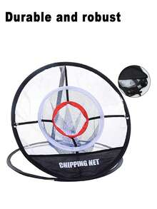 1个可折叠式高尔夫切杆练习网/切杆垫，用于室内外挥杆训练，可折叠，适合目标练习。