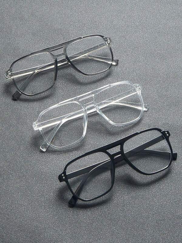 1/3 szt. Męskie okulary w stylu vintage, klasyczne, typu pilot, w nowoczesnym, prostym stylu, eleganckie i przezroczyste, do codziennego użytku, do czytania na zewnątrz, do szkoły, do robienia zdjęć, do codziennego użytku, do odzieży i akcesoriów.