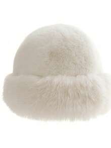 1顶女士冬季加绒渔夫帽，时尚加厚款，冬季保暖帽，适合寒冷天气穿着 - 彩色 - 查看 7