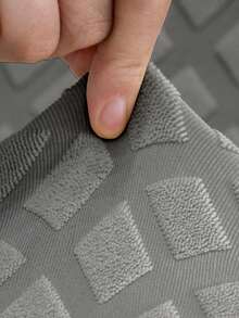 1pc Autumn/Winter Large Houndstooth Jacquard Sofa Seat Cushion Cover, Leaf Embossed, Elastic Removable & Machine Washable, Suitable For Bedroom Living Room Sofa Cushion, Home Decor - Grey - View 8