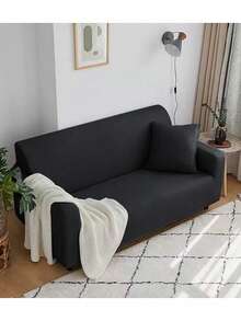 1pc Solid Color Milk Silk Stretch Sofa Cover, Modern All-Season Full Coverage Sofa Slipcover, Pet Friendly Home Decor, Machine Washable, Fits 1-Seat, 2-Seat, 3-Seat, 4-Seat